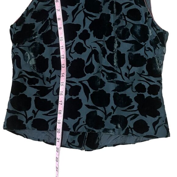 Banana Republic Velvet Burnout Button Back Silk Blend Top - Picture 15 of 16